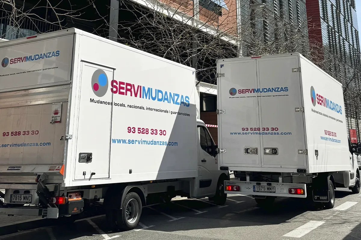 Camiones Servimudanzas en calle